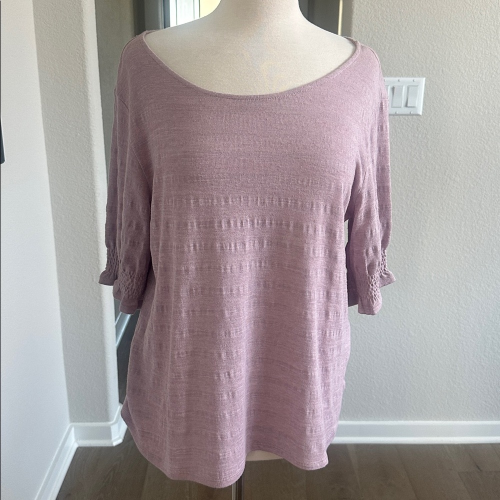 W5 Lavender Knit short sleeve Blouse